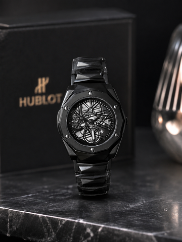 Luxury Black Skeleton Automatic Watch – Premium Stainless Steel Men’s Timepiece