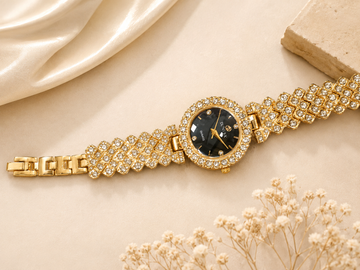 Luxury Gold Crystal Bracelet Watch