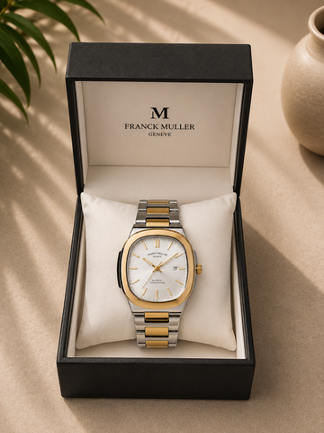Luxury Two-Tone Men’s Watch – Gold & Silver Stainless Steel