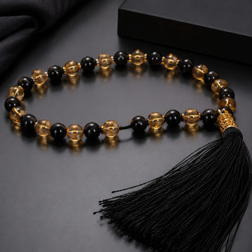 Premium Black & Amber Tasbeeh | Elegant Islamic Prayer Beads
