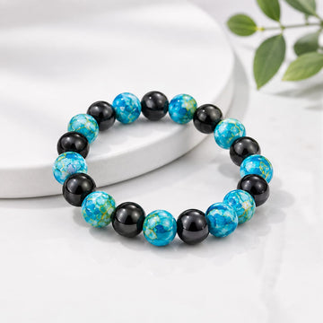 Purple & Clear Beaded Bracelet | Elegant Crystal-Style Bracelet